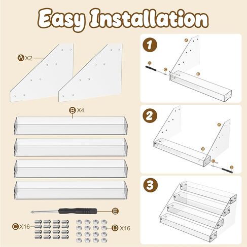 حامل عرض ملفات تعريف الارتباط من 4 طبقات لعرض ملفات تعريف الارتباط، مناسب للخبازين والبائعين والحفلات والمعارض الحرفية وأكشاك السوق، حامل عرض ملفات تعريف الارتباط ذو طبقات من الأكريليك الشفاف ينطبق على الكعك وعرض الحلوى in Kuwait
