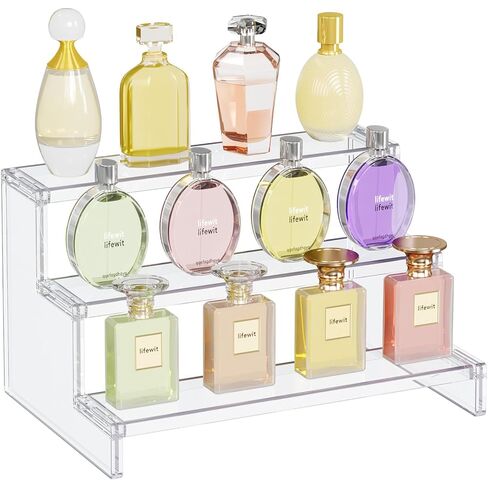 Lifewit Perfume Organizer, Cupcake Stand, Tool-Free Assembly, Plastic Display Shelf for Vanity,Room Décor, Bedroom Storage Organization, 3 Tier 9 Inch, 1 Pcs in Saudi Arabia