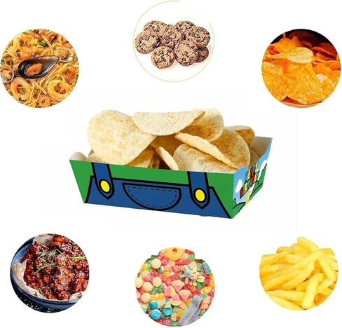 24pcs Video Games Paper Food Trays Cartoon Game Birthday Party Supplies Disposable Paper Snack Bowl for Birthday Decoration in Kuwait