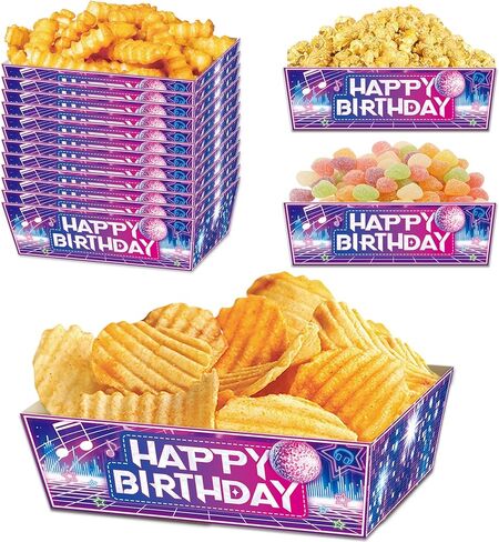 24 Pcs Kpop Party Decorations, Disposable Paper Food Trays Popcorn Snack Boats (5.3×3.7×1.8inch) for Kpop Music Theme Birthday Supplies in Saudi Arabia