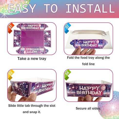 24 Pcs Kpop Party Decorations, Disposable Paper Food Trays Popcorn Snack Boats (5.3×3.7×1.8inch) for Kpop Music Theme Birthday Supplies in Saudi Arabia