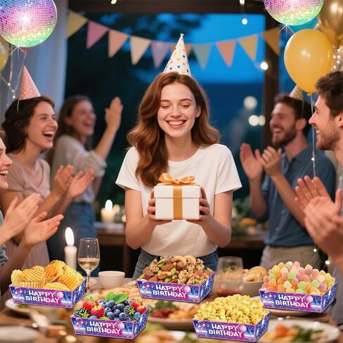 24 Pcs Kpop Party Decorations, Disposable Paper Food Trays Popcorn Snack Boats (5.3×3.7×1.8inch) for Kpop Music Theme Birthday Supplies in Saudi Arabia