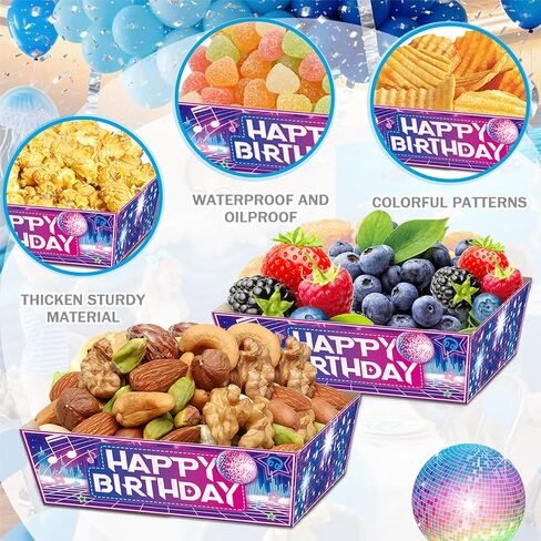 24 Pcs Kpop Party Decorations, Disposable Paper Food Trays Popcorn Snack Boats (5.3×3.7×1.8inch) for Kpop Music Theme Birthday Supplies in Saudi Arabia