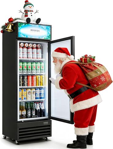 BODEGACOOLER 255L/270 Qt Commercial Beverage Refrigerator | Glass Door Merchandiser Fridge with LED Light, 32°F-50°F Temp, Energy-Saving & Magnetic Seal, 4 Adjustable Shelves for Bar/Office/Kitchen in Kuwait