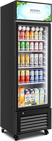BODEGACOOLER Beverage Refrigerator and Cooler, 10.0 Cu. Ft Commercial Refrigerators For Man Cave, Display Refrigerator with Soft LED Light. 4 Shelves Merchandiser Refrigerators as Black Bar Cooler. in Kuwait