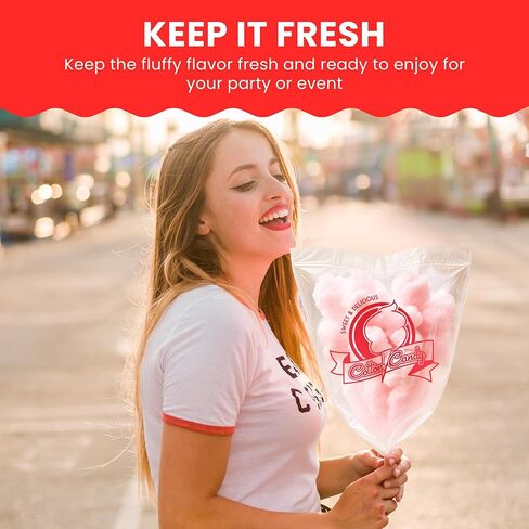 Clear Cotton Candy Bags with Ties, Bulk 100 Count, Great for Cotton Candy Sticks and Cones, Individual Bags for Stands and Accessories in Saudi Arabia