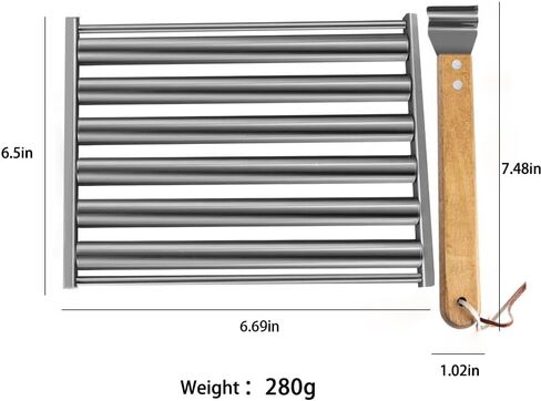 Stainless Steel Hot Dog Roller with Extended Wooden Handle, BBQ Sausage Grill for Uniform Cooking, Holds 5 Hot Dogs in Saudi Arabia