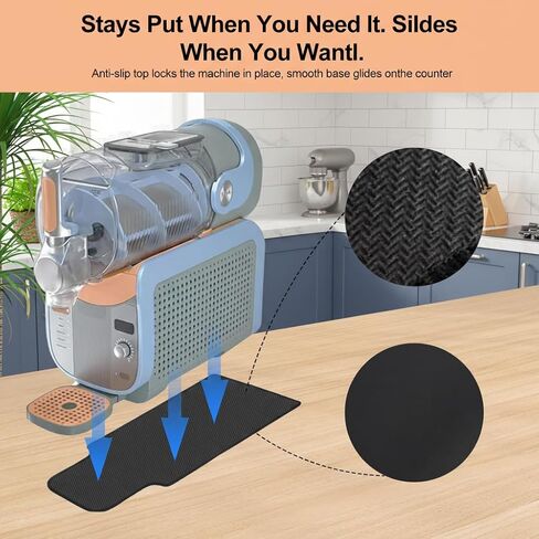 Sliding Pad for Ninja Slushy Max Accessories FS605 Series, No-Lift Daily Cleaning & Easy Refill, Turns 30lb Machine into Smooth Sliding Appliance, Japanese Silicone Anti-Slip Protector in Kuwait