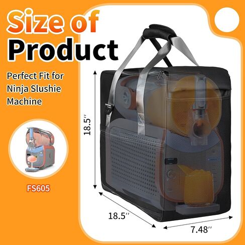 حقيبة حمل لملحقات Ninja Slushie Machine Max FS605، حقيبة حمل لآلة Slushie FS605، حقيبة سفر مبطنة سميكة مع فتحة جانبية لسهولة الوصول in Kuwait