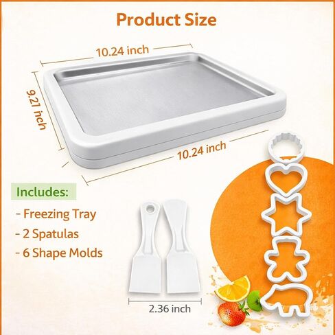 مجموعة أدوات صنع الآيس كريم الملفوفة مع ملعقتين وقوالب الآيس كريم - صانع الآيس كريم الفوري DIY لفات الآيس كريم محلية الصنع والزبادي المجمد والشربات والحلويات المجمدة - الفولاذ المقاوم للصدأ الآمن غذائيًا، متعة عائلية in Kuwait