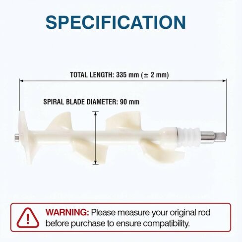 استبدال قضيب الخافق لآلة الآيس كريم الناعم المتوافق مع VEVOR وYIKAFU - مجموعة أوجير من الدرجة التجارية مع أنبوب إغلاق - أجزاء آمنة للطعام in Kuwait