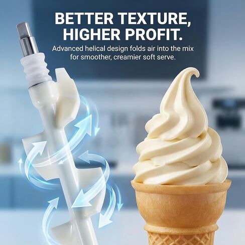 استبدال قضيب الخافق لآلة الآيس كريم الناعم المتوافق مع VEVOR وYIKAFU - مجموعة أوجير من الدرجة التجارية مع أنبوب إغلاق - أجزاء آمنة للطعام in Kuwait