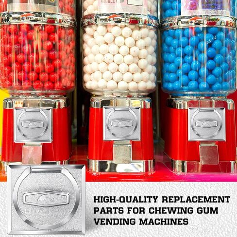 2 Pcs 25 Cent Coin Mechanism Vending Machine Coin Mech for Gumball Candy Capsule Vending Machine 0.25 Purchase Universal Replacement Parts, 3.62 x 3.23 x 2.56 Inch, Metal Chrome Plated in Kuwait