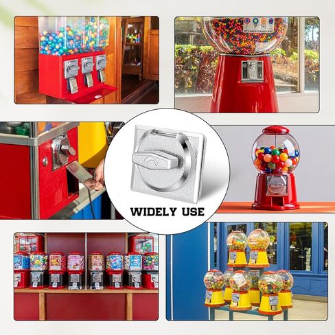 2 Pcs 25 Cent Coin Mechanism Vending Machine Coin Mech for Gumball Candy Capsule Vending Machine 0.25 Purchase Universal Replacement Parts, 3.62 x 3.23 x 2.56 Inch, Metal Chrome Plated in Kuwait