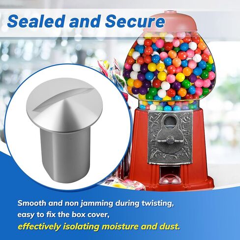 Classic 15 Inch Screw Lock Compatible with Carousel Vintage Gumball Machine or Great Northern Gumball,Screw Plug to Lock Top Cap of Antique Style Toy Gumball Machine for Kids (Large-King) in Saudi Arabia