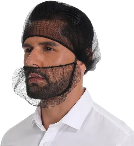 200 Pcs Disposable Honeycomb Beard Nets Breathable Food Service Beard Cover in Kuwait