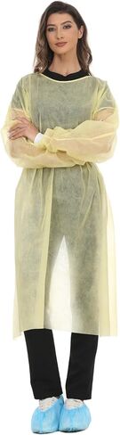 ثوب معزول للاستعمال مرة واحدة من مادة البولي بروبيلين مع أساور متماسكة وأكمام طويلة، عبوة من 15 قطعة in Kuwait