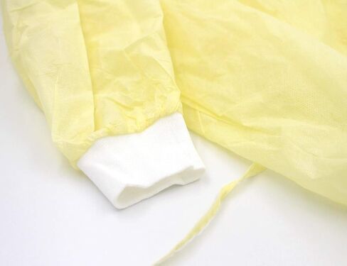 ثوب معزول للاستعمال مرة واحدة من مادة البولي بروبيلين مع أساور متماسكة وأكمام طويلة، عبوة من 15 قطعة in Kuwait