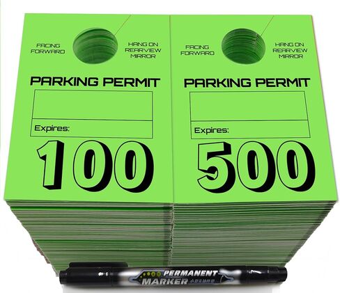 prismite Parking Passes Hanging for Car,Numbered 1-500 Parking Permit Hang Tag, Green in Kuwait