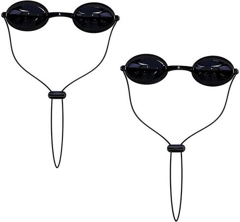 See-Through Safety Goggles Pack of 2, Transparent Safety Glasses for Tanning Use, and Half-clear Eye Protection, 2 Separate Storage Cases Included in Kuwait