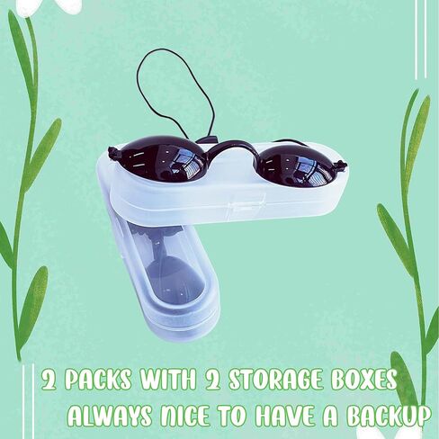 See-Through Safety Goggles Pack of 2, Transparent Safety Glasses for Tanning Use, and Half-clear Eye Protection, 2 Separate Storage Cases Included in Kuwait