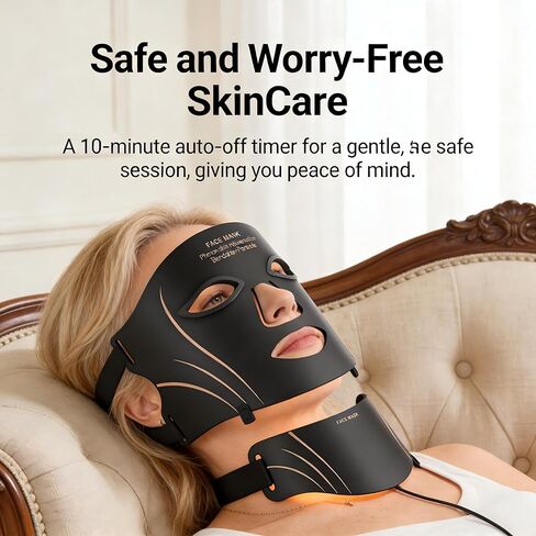 Red Light Face Mask for Face & Neck, USB-C Rechargeable, Portable for Daily Home Use in Saudi Arabia