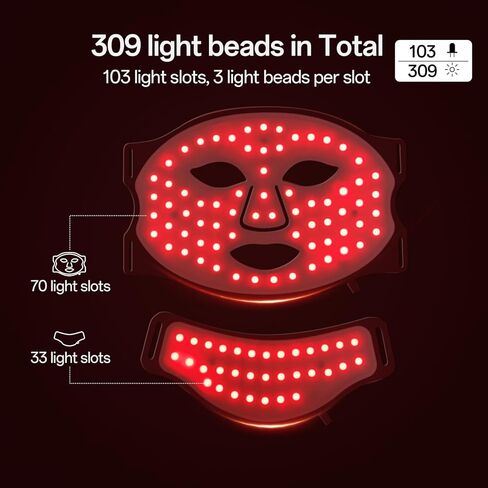 Red Light Face Mask for Face & Neck, USB-C Rechargeable, Portable for Daily Home Use in Saudi Arabia