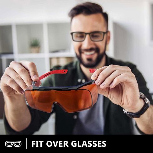 نظارات ليزر احترافية - نظارات أمان ليزر مزدوجة الموجة 532 + 1064 نانومتر، مقاومة لليزر 180-540 و750-1100 نانومتر لـ 445 نانومتر، 532 نانومتر، 1064 نانومتر ليزر بالأشعة تحت الحمراء، أزرق، أخضر، نظارات ليزر للأشعة فوق البنفسجية (غطاء نظارات طبية) in Kuwait