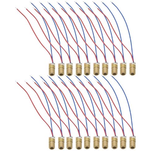 20pcs 3v~5V 650nm 5mW Red Dot Laser Head Red Laser Diode Laser Tube Head Outer Diameter 6mm with Leads in Saudi Arabia
