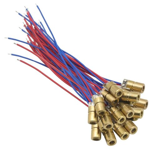 20pcs 3v~5V 650nm 5mW Red Dot Laser Head Red Laser Diode Laser Tube Head Outer Diameter 6mm with Leads in Saudi Arabia