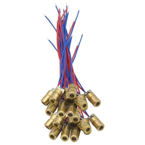 20pcs 3v~5V 650nm 5mW Red Dot Laser Head Red Laser Diode Laser Tube Head Outer Diameter 6mm with Leads in Saudi Arabia