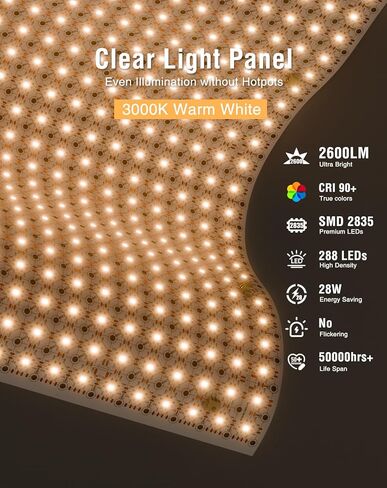 تألق الديكور 24V LED ورقة الإضاءة الخلفية، 28W 288 المصابيح مشرق Cuttable ورقة لوحة LED، 19.6x9.8in لحام الحرة ورقة LED لاصقة للمطبخ باكسبلاش حجر كونترتوب، 3000K الأبيض الدافئ، 2 حزمة in Kuwait