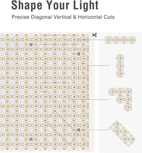 تألق الديكور 24V LED ورقة الإضاءة الخلفية، 28W 288 المصابيح مشرق Cuttable ورقة لوحة LED، 19.6x9.8in لحام الحرة ورقة LED لاصقة للمطبخ باكسبلاش حجر كونترتوب، 3000K الأبيض الدافئ، 2 حزمة in Kuwait