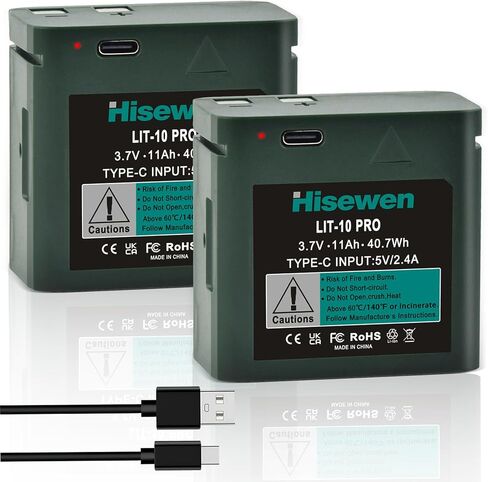 بطارية استبدال Hisewen Lit-10 ، 11000mAh 3.7 فولت ليثيوم أيون بطارية قابلة لإعادة شحنها لكاميرات درب الخلوية النقطة النقطة الخلوية Link-Micro-LTE ، LM2 ، Link-Micro-S-LTE مع كابل النوع C in Kuwait