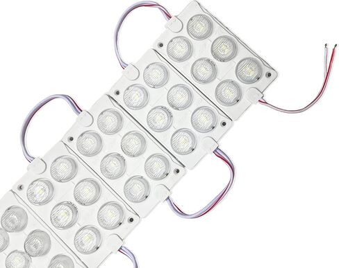 KBLEDLAMP DC12V 3W 6LEDs (2×3) 20 قطعة لكل وحدة LED، ضوء أبيض نقي 10000k LED وحدة IP65 مقاومة للماء للإعلان عن علامات بديلة قابلة للنفخ لواجهة السيارة التجارية مع شريط لاصق in Saudi Arabia