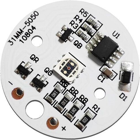 وحدة RGB LED 3 وات 5 فولت متغيرة الألوان بألوان قوس قزح، SMD COB LED عالية الطاقة مع جهاز تحكم عن بعد ومشتت حراري PCB دائري من الألومنيوم، قطر 120 درجة 38 مم للإضاءة DIY (قطعة واحدة) in Saudi Arabia