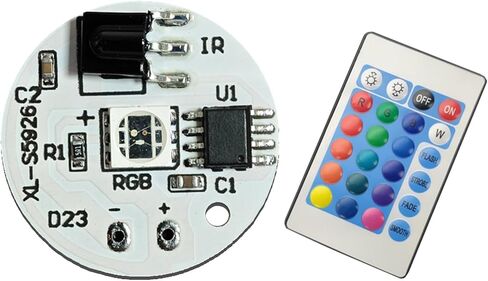 RGB LED Module 3W 5V Rainbow Gradient Color Changing, High Power SMD COB LED with Remote Control & Aluminum Circular PCB Heat Sink, 120deg 38mm Diameter for DIY Lighting (1 Pcs) in Saudi Arabia