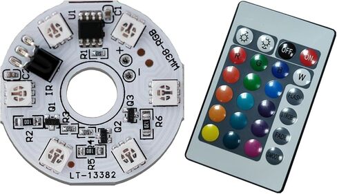 RGB LED Module 3W 5V Rainbow Gradient Color Changing, High Power SMD COB LED with Remote Control & Aluminum Circular PCB Heat Sink, 120deg 38mm Diameter for DIY Lighting (1 Pcs) in Saudi Arabia