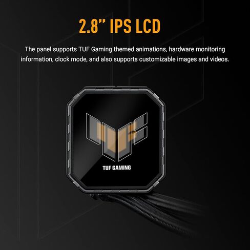 شاشة ASUS TUF Gaming LC III 360 ARGB LCD مع مراوح ثلاثية مدمجة ومثبتة مسبقًا مصممة لتدفق الهواء العالي والضغط الثابت؛ شاشة LCD مقاس 2.8 بوصة لمراقبة الأجهزة وصور GIF مخصصة ومقاطع فيديو MP4 in Saudi Arabia