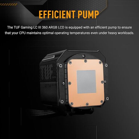 شاشة ASUS TUF Gaming LC III 360 ARGB LCD مع مراوح ثلاثية مدمجة ومثبتة مسبقًا مصممة لتدفق الهواء العالي والضغط الثابت؛ شاشة LCD مقاس 2.8 بوصة لمراقبة الأجهزة وصور GIF مخصصة ومقاطع فيديو MP4 in Saudi Arabia