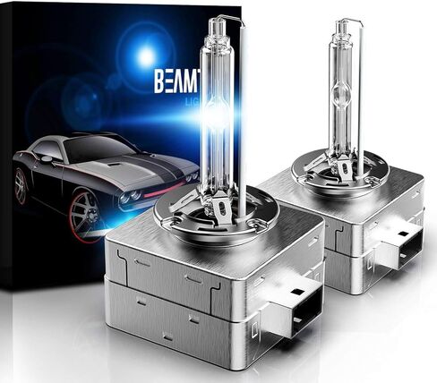 مصابيح BEAMTECH D3S HID، استبدال لمبة زينون ذات شعاع عالٍ ومنخفض وتشغيل 35 وات 10000 ك أزرق داكن (عبوة من قطعتين) in Saudi Arabia