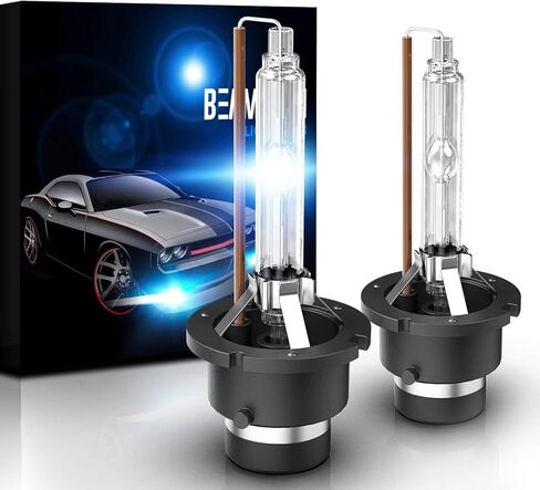 BEAMTECH D2S HID Bulbs,High Low Beam Xenon Replace Bulb Plug and Play 35W 6000K Diamond White (Pack of 2) in Kuwait