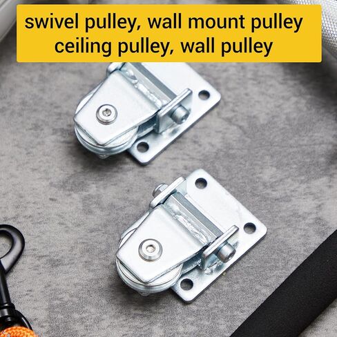 Hicarer 6 Pcs 1-3/8" Groove Cable Pulley Rotation Traction Wheel for Wall Ceiling Mount, Heavy Duty Pulley Block Roller System Duplex Bearing Silent for Rope Lifting Gym Equipment Sliding Gate, 330lb in Saudi Arabia