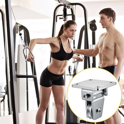 Hicarer 6 Pcs 1-3/8" Groove Cable Pulley Rotation Traction Wheel for Wall Ceiling Mount, Heavy Duty Pulley Block Roller System Duplex Bearing Silent for Rope Lifting Gym Equipment Sliding Gate, 330lb in Saudi Arabia