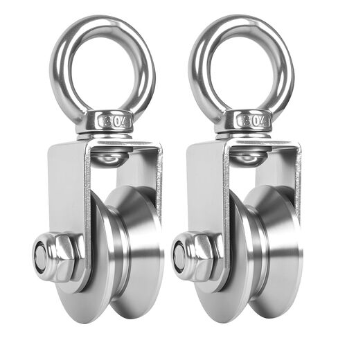 1 Pack Cable Pulley Wheel,304 Stainless Steel Swivel Pulley for Cable,U Groove with Ball Bearing Detachable 360 Degree Rotation,for Pulley System,Gym Equipment,Clothesline (34mm U Groove, 1) in Kuwait