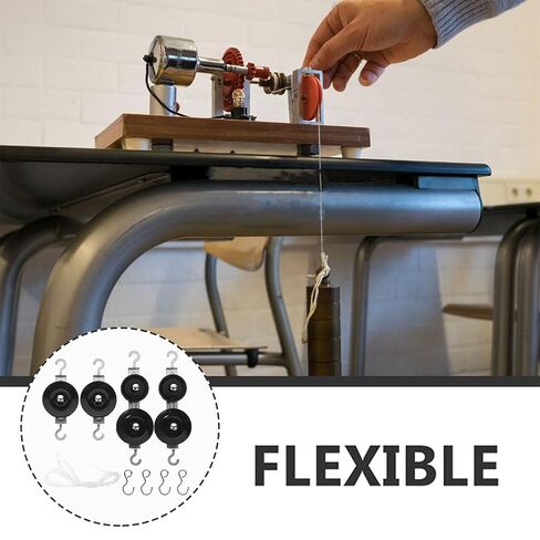 Luxshiny 2sets Physics Mechanics Equipment Metal Pulley Block Tackle Pulleys for Middle School Science Education in Kuwait