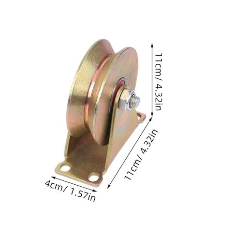 4 Inch V-Shaped Pulley Wheel Heavy Duty Steel Cable Traction Block Ball Bearing Guide for Wire Rope for Ceiling Mounting and Industrial Use in Kuwait
