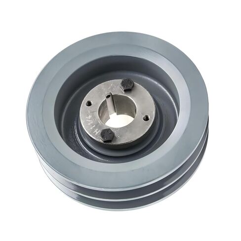 2BK62H/H-1-1/4 Compressor 6" Pulley Dual Groove B Section V Belt 5L - for Masterdrive Mechanical Power Transmis Part - Cast Iron V-Belt Pulley Replacement - w/ 1-1/4" Sheave Bushing Gray Solid Steel in Saudi Arabia