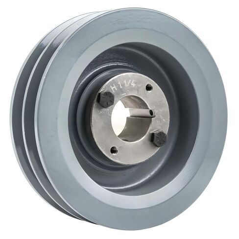 2BK62H/H-1-1/4 Compressor 6" Pulley Dual Groove B Section V Belt 5L - for Masterdrive Mechanical Power Transmis Part - Cast Iron V-Belt Pulley Replacement - w/ 1-1/4" Sheave Bushing Gray Solid Steel in Saudi Arabia