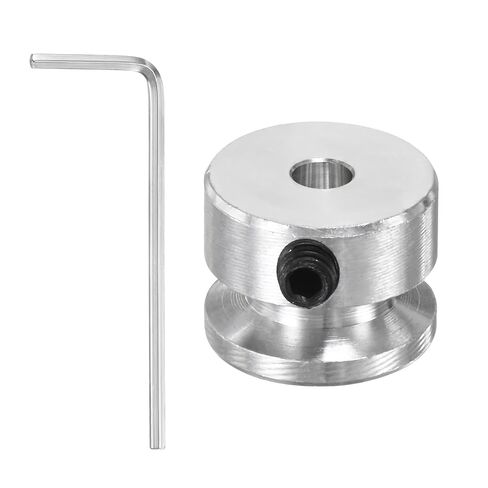 PATIKIL 5mm Fixed Bore 20mm OD Single Groove Pulley, Aluminum Alloy Mechanical V-Belt Pulley with Hex Wrench for Motor Shaft Drilling Machine 5-6mm PU Round Belt, Silver in Saudi Arabia